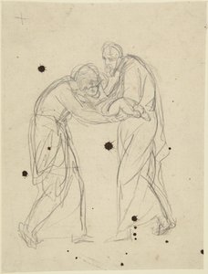 Stojící postavy muže a ženy, které drží kojence od George Romney