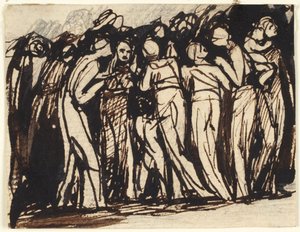 Stojící ženy a děti od George Romney