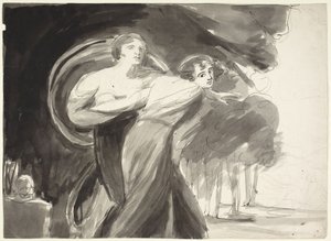 Studie k tématu „Radost a melancholie“ od George Romney