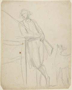 Studie k celopostavovému portrétu muže držícího zbraň od George Romney