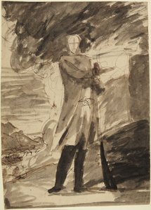 Studie k celopostavovému portrétu muže držícího zbraň od George Romney