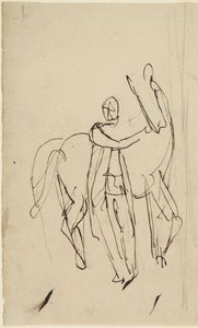 Studie k portrétu muže stojícího s koněm od George Romney