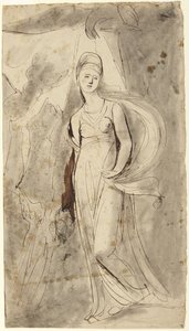 Studie k portrétu Elizabeth Warrenové, vikomtky z Bulkeley, v roli Héby od George Romney
