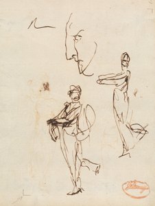 Studie dvou postav a tváře od George Romney
