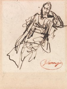 Studie sedící ženy od George Romney