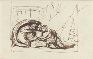 Kojenec Shakespeare komedií a tragédií od George Romney