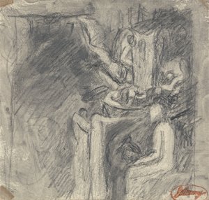 The Temptation of Christ, c.1796 (grafit na tkaném papíře) od George Romney