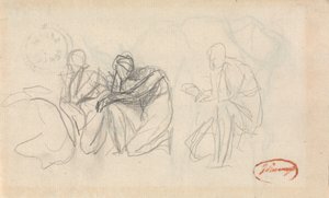 Tři klečící postavy od George Romney