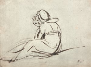 Dvě děti, které se objímají od George Romney