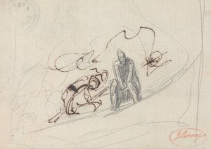 Dvě sedící postavy od George Romney