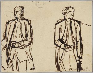 Dvě stojící mužské postavy od George Romney