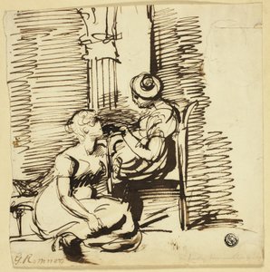 Dvě ženy v interiéru od George Romney