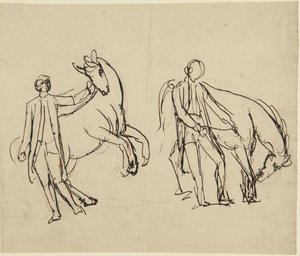 Dvě studie k portrétu muže s koněm od George Romney