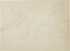 Dvě studie ženy v sedě od George Romney