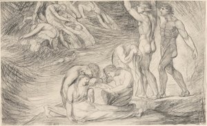 Viola Přežívá ztroskotání u pobřeží Illyrie, z „Twelfth Night“ od George Romney