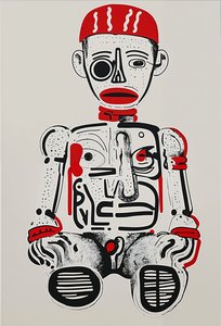 "Digitální totem", 2024 (akryl na plátně)