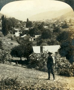 Pohled z ptačí perspektivy na Wandiligong, Victoria, Austrálie, c1909.