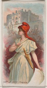 14. července, Francie, ze série Holidays N80 pro cigarety značky Duke, 1890., 1890. od George S. Harris and Sons