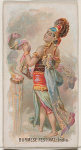 Barmský festival, Indie, ze série Holidays N80 pro cigarety značky Duke, 1890., 1890. od George S. Harris and Sons