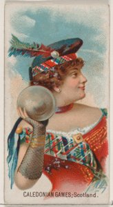 Caledonian Games, Skotsko, ze série Holidays N80 pro cigarety značky Duke, 1890., 1890.