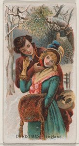 Vánoce, Anglie, ze série Holidays N80 pro cigarety značky Duke, 1890., 1890. od George S. Harris and Sons
