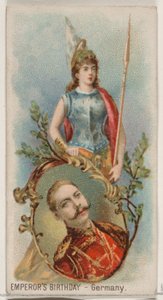 Císařovy narozeniny, Německo, ze série Holidays N80 pro cigarety značky Duke, 1890., 1890. od George S. Harris and Sons
