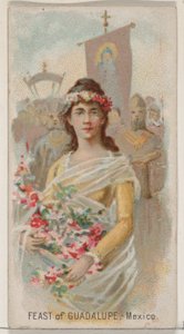 Svátek Guadalupe, Mexiko, ze série Holidays N80 pro cigarety značky Duke, 1890., 1890.
