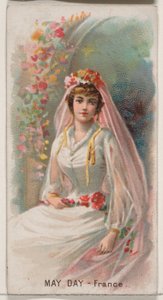 May Day, Francie, ze série Holidays N80 pro cigarety značky Duke, 1890., 1890.