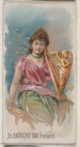 Den svatého Patrika, Irsko, ze série Holidays N80 pro cigarety značky Duke, 1890., 1890. od George S. Harris and Sons