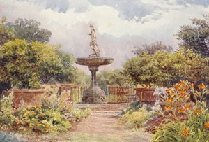 Italské zahrady: (barevná litografie): Villa Amari, Fontána (barevná litografie) od George Samuel Elgood