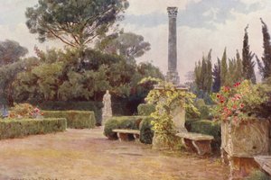 Italské zahrady: (barevná litografie) od George Samuel Elgood
