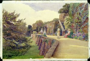 Terasa na zámku Berkeley, Gloucestershire, 1887 od George Samuel Elgood