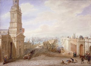 Staré a nové londýnské mosty při pohledu na jih, Londýn, 1831.