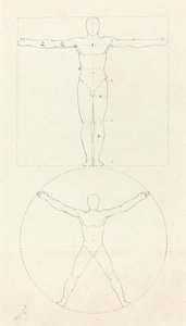 Kruh a čtverec lidské postavy od George Scharf after John Flaxman