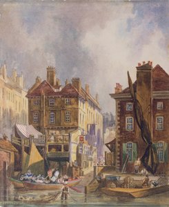 Old Hungerford Market od řeky, Londýn, c.1810 od George Shepherd
