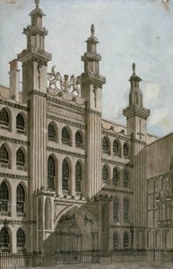 Jihozápadní pohled na frontu Guildhall, City of London, 1810 od George Shepherd
