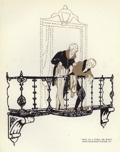 Ilustrace k filmu Šťastný pokrytec od Maxe Beerbohma (barevné lito) od George Sheringham