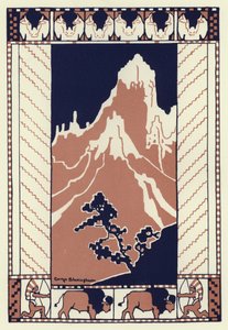 Té noci, když celá vesnice spala, šel chlapec na úpatí hory (barva litho) od George Sheringham