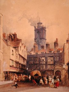 St. Giles, Cripplegate (akvarel na papíře) od George Sidney Shepherd
