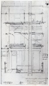 Malování exteriéru Issacova domu, 1843 od George Snr Scharf