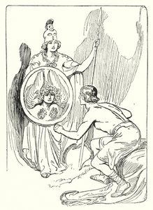 Perseus: „V zrcadle štítu se objevila tvář“ (litho)