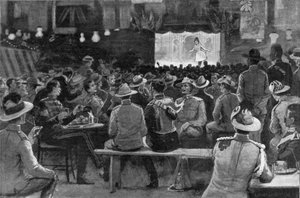 The Entertainment of Colonials v podání The Royal Horse Guards v Albany Street Barracks, ilustrace z 