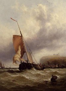 Rybářská loď v rozbouřeném moři od George Stainton