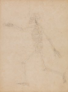 Srovnávací anatomický výklad stavby lidského těla s tělem tygra a běžné drůbeže:  Lidská kostra, boční pohled od George Stubbs