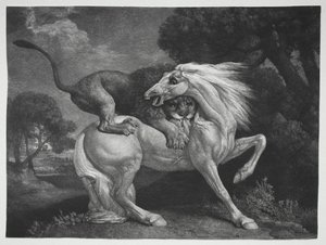 Kůň napaden lvem, 1788. od George Stubbs