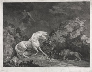Kůň vystrašený lvem, 1777. od George Stubbs