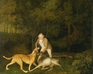Freeman, hajný hrabě z Clarendonu, S umírající laní a psem od George Stubbs