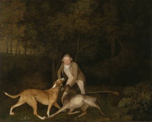 Freeman, hajný hraběte z Clarendonu, s umírající laní a psem. od George Stubbs