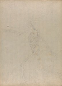 Lidská kostra, boční pohled (Studie pro klíčovou postavu k nepublikované tabulce zobrazující břišní vnitřnosti) od George Stubbs