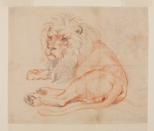 Lev odpočívá, recto, 18. nebo 19. století od George Stubbs